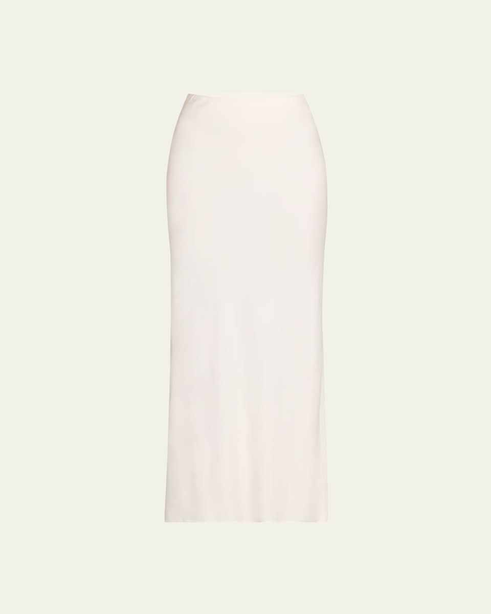 Bias-Cut Stretch Twill Maxi Skirt